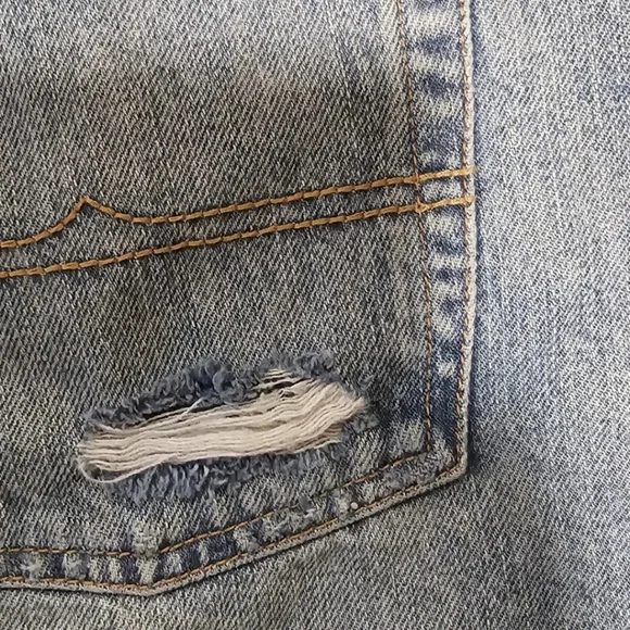 Ralph Lauren Denim & Supply Tillary Blue Denim Mini Skirt Distressed Size 30 - Picture 5 of 12